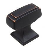 GlideRite 5-Pk 1-1/8 x 1/2 in. Oil Rubbed Bronze Transitional Rectangle Cabinet Knobs - Oil Rubbed Bronze