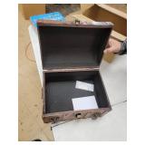 Vintiquewise Antique Wooden Pirate Chest with Lion Rings and Lockable Latch