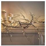 Artificial Garland- Michaelson 18-foot Pre-Lit Warm White LED Christmas Garland - Snowy- Retail:$84.49