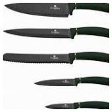 6-Piece Knife Set w/ Magnetic Hanger, Emerald Collection- Retail:$79.98