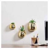 3 Gold Hanging Planters