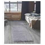 Flokati Shag Runner Rug Grey 2