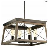 Farmhouse 4-Light Lantern Square Chandelier- Retail:$156.49