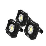 Defiant 600 Lumens Compact Utility Lights with Magnetic Hook (3-Pack), balck