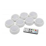 8 LED Puck Lights 30 Lumen with Remote Control RGB Multi Color Or White Light,Remote Control Portable Dimmable