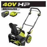 RYOBI 40V HP Brushless 18 in. Single-Stage Cordless Electric Snow Blower with 6.0 Ah Battery and Charger