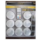 8 LED Puck Lights 30 Lumen with Remote Control RGB Multi Color Or White Light,Remote Control Portable Dimmable