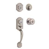 Kwikset 95530-018 Satin Nickel Montara Two-Point Locking Single Cylinder Handleset With Juno Knob
