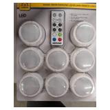 8 LED Puck Lights 30 Lumen with Remote Control RGB Multi Color Or White Light,Remote Control Portable Dimmable