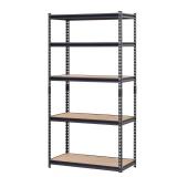 Edsal Shelves 36 in. W x 72 in. H x 18 in. D Steel Commercial Shelving Unit Black UR-185WGB