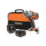 RIDGID 18V OCTANE Cordless, Half Inch Impact (2) 4.0 Ah Batteries, Charger, and Bag