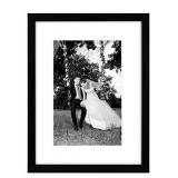 Americanflat Picture Frame 12x16 - Composite Wood with Shatter Resistant Glass - Displays 8x12 With Mat or 12x16 Without Mat - Horizontal and Vertical Formats for Wall (Black)