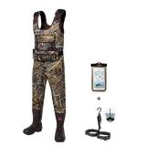 HISEA Hunting Waders Camo Neoprene Chest Waders for Men and Women with 1600G Insulated Rubber Boots Durable & Warm