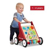 Radio Flyer Classic Push & Play Walker, Toddler Walker with Activity Play, Ages 1-4 , Red