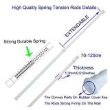BEMOVS 4 Pack Tension Rods 28 to 48 Inches, Retractable Spring Curtain Loaded Rods,Adjustable Extension Windows Rods Closet Pole-White