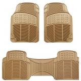 Amazon Basics 3-Piece Flexible Rubber Car Floor Mat, Beige