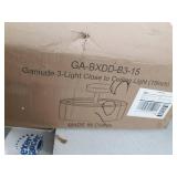 Ganiude Modern 3-Lights Semi Flush Mount Light Fixture,12" Industrial Close to Ceiling Light with Double Fabric Drum Shade,Pendant Kitchen Light for Bedroom,Living Room,Dining Room,Hallway,Entry,Foyer