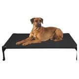 Veehoo Cooling Elevated Dog Bed, Portable Raised Pet Cot with Washable & Breathable Mesh, No-Slip Rubber Feet for Indoor & Outdoor Use, Large, Black