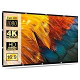 Projector Screen 120 inch, Osoeri 4K 16:9 HD Rear Front Projector Screen Anti-Crease Foldable Projection Screen Double-Sided Portable Outdoor Indoor Projector Screen for Movie Home Theater Yard Travel