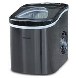 Frigidaire EFIC117-SSBLACK-COM EFIC117-SSBLACK 26 Lbs Portable Compact Maker, Black Stainless Steel Ice Making Machine