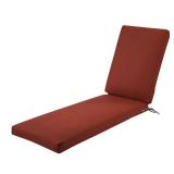 Classic Accessories Ravenna Water-Resistant Patio Chaise Lounge Cushion, 72 x 21 x 3 inch, Spice