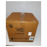 Signature Design by Ashley Chevron Handmade Woven Pouf 20 x 20, Blue and White