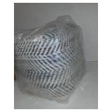 Signature Design by Ashley Chevron Handmade Woven Pouf 20 x 20, Blue and White