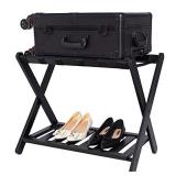 Unbrands Luggage Rack for Guest Room Home Bedroom Hotel Guest Room with Shelf, Black