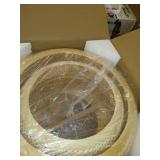 DANGGEOI Woven Rattan Pendant Light, Curved Rattan Bamboo Chandelier, 1 Light Beige Ceiling Hanging Light for Kitchen Island Living Room Bedroom Restaurant (19.7"W x 19.7"H)