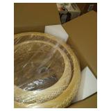 DANGGEOI Woven Rattan Pendant Light, Curved Rattan Bamboo Chandelier, 1 Light Beige Ceiling Hanging Light for Kitchen Island Living Room Bedroom Restaurant (19.7"W x 19.7"H)