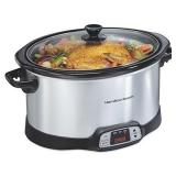Hamilton Beach 33480 Programmable Slow Cooker with Three Temperature Settings, 8-Quart, Silver