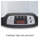 Hamilton Beach 33480 Programmable Slow Cooker with Three Temperature Settings, 8-Quart, Silver