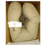 Pillow Perfect - 386232 Outdoor/Indoor Solar Linen Tufted Loveseat Cushion, 44" x 19", Beige