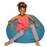 Posh Creations Big Comfy Bean Bag Posh Large Beanbag Chairs with Removable Cover for Kids, Teens and Adults Polyester Cloth Puff Sack Lounger Furniture for All Ages, 27in, Heather Teal