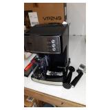 Mr. Coffee - Café Barista Single Serve 3-in-1 Espresso Machine with 15 with Bars of Pressure with Milk Frother - Stainless Steel