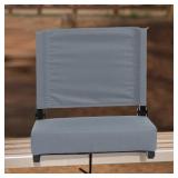 Flash Furniture 500 lb. Rated Lightweight Stadium Chair with Handle & Ultra-Padded Seat, Gray