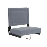 Flash Furniture 500 lb. Rated Lightweight Stadium Chair with Handle & Ultra-Padded Seat, Gray