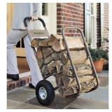 Outdoor Tubular Steel Rolling Log Cart