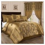 Chezmoi Collection Royale 7-Piece Jacquard Floral Comforter Set Q