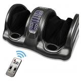 Foot Massager Machine Shiatsu Foot and Calf Massager Plantar Fasciitis Nerve Pain Therapy Electric Deep Kneading Rolling Massage for Foot Leg Calf Arm Ankle w/Remote Gray