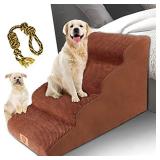 Retezoo High Density Foam 4 Steps Dog Stairs,Soft Dog Steps for Couch,Dog Ladder,Suitable for Old or Injured Pets