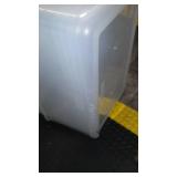 Rubbermaid Cleverstore Stackable Containers with Durable Latching Clear Lids, Visible Organization, Ideal for Large Item Storage for Garage and Basement, 95 Quart - 4 Pack