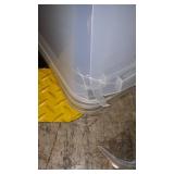 Rubbermaid Cleverstore Stackable Containers with Durable Latching Clear Lids, Visible Organization, Ideal for Large Item Storage for Garage and Basement, 95 Quart - 4 Pack