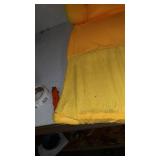 HIGOGOGO Cartoon Foldable Kids Sofa, Plush Lion Shape Children Couch Backrest Armchair Bed with Pocket, Upholstered 2 in 1 Flip Open Infant Baby Seat for Living Room Bedroom, Yellow