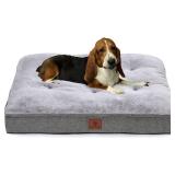 Dog Bed for Large Dogs and Medium Dogs.One Dog Bed +One Dog Bed Cover.Dog Crate Bed, Dog Mat with Waterproof Urine Proof Liner.Luxury and Super Soft Dog Bed. Grey. Windracing Pet Bed