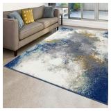 Luxe Weavers Beverly Collection 8445 Blue 2x7 Modern Abstract Area Rug