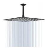 Large Rain Shower Head, NearMoon Luxury Square Stainless Steel Rainfall Showerhead, Waterfall Bath Shower Body Covering, Ceiling or Wall Mount (16 Inch, Oil Rubbed Bronze(Matte Black))
