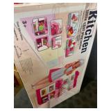 Temi Play Kitchen Playset Pretend Food - 53 PCS Pink Kitchen Toys for Toddlers, Toy Accessories Toddler Set w/ Real Sounds and Light, Toddler Outdoor Playset for Kids, Girls & Boy