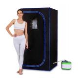SereneLife SLISAU35BK Full Size Portable Steam Sauna âPersonal Home Spa, with Remote Control, Foldable Chair, Time