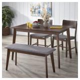 TMS Tiara 4-Piece Mid Century Dining Set with Bench